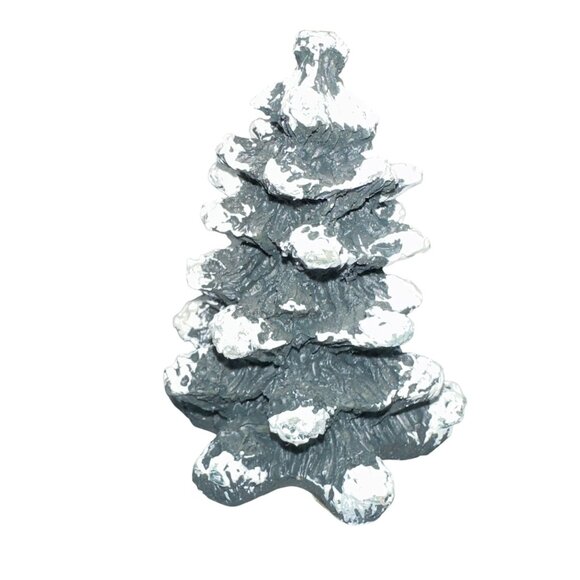 Vintage 1997 Village Square Pine Tree Covered in Snow Mervyns Christmas Holiday - Picture 1 of 6